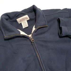 LL Bean KATAHDIN IRON WORKS Mens Small Sherpa Lined Jacket Full Zip Blue